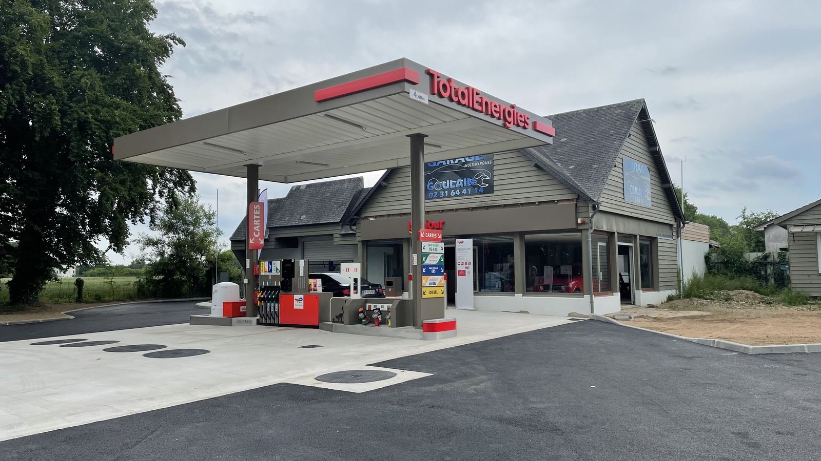 Le Garage Goulain et sa station TotalEnergies à Saint-Gatien-des-Bois
